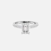  The Catherine Emerald Moissanite Ring 14k White Gold 001