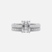  The Catherine Emerald Moissanite Ring 14k White Gold 003
