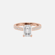  The Catherine Emerald Moissanite Ring 18k Rose Gold 001
