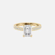  The Catherine Emerald Moissanite Ring 18k Yellow Gold 001