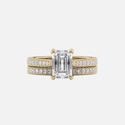  The Catherine Emerald Moissanite Ring 18k Yellow Gold 003