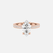  The Catherine Marquise Lab Diamond Ring 14k Rose Gold 001