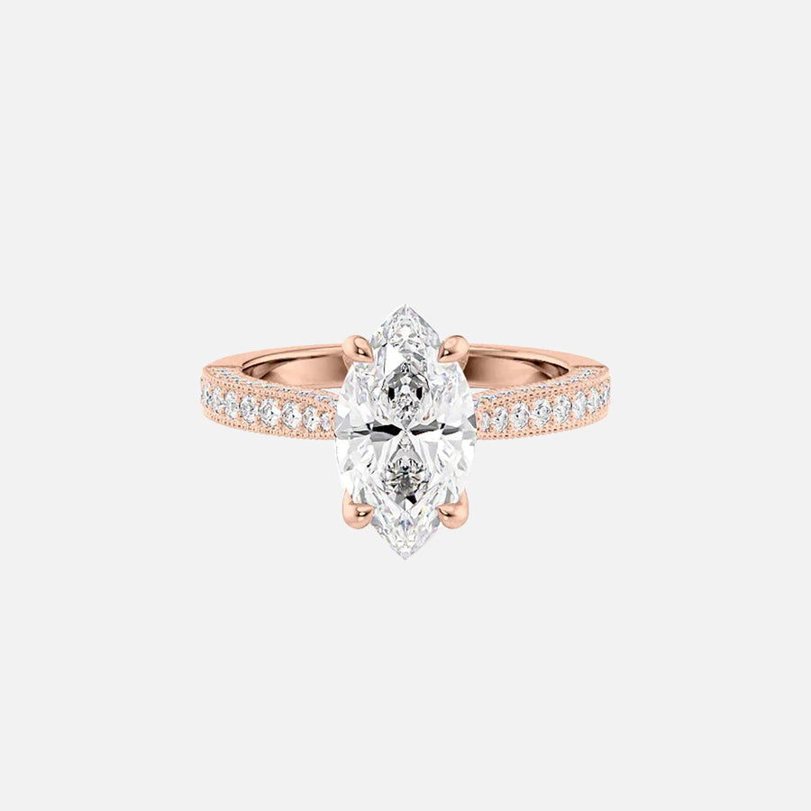  The Catherine Marquise Lab Diamond Ring 14k Rose Gold 001