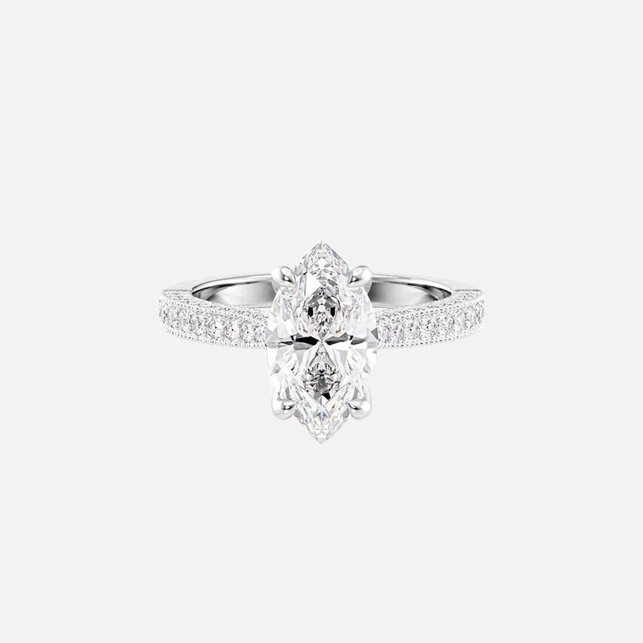  The Catherine Marquise Lab Diamond Ring 14k White Gold 001