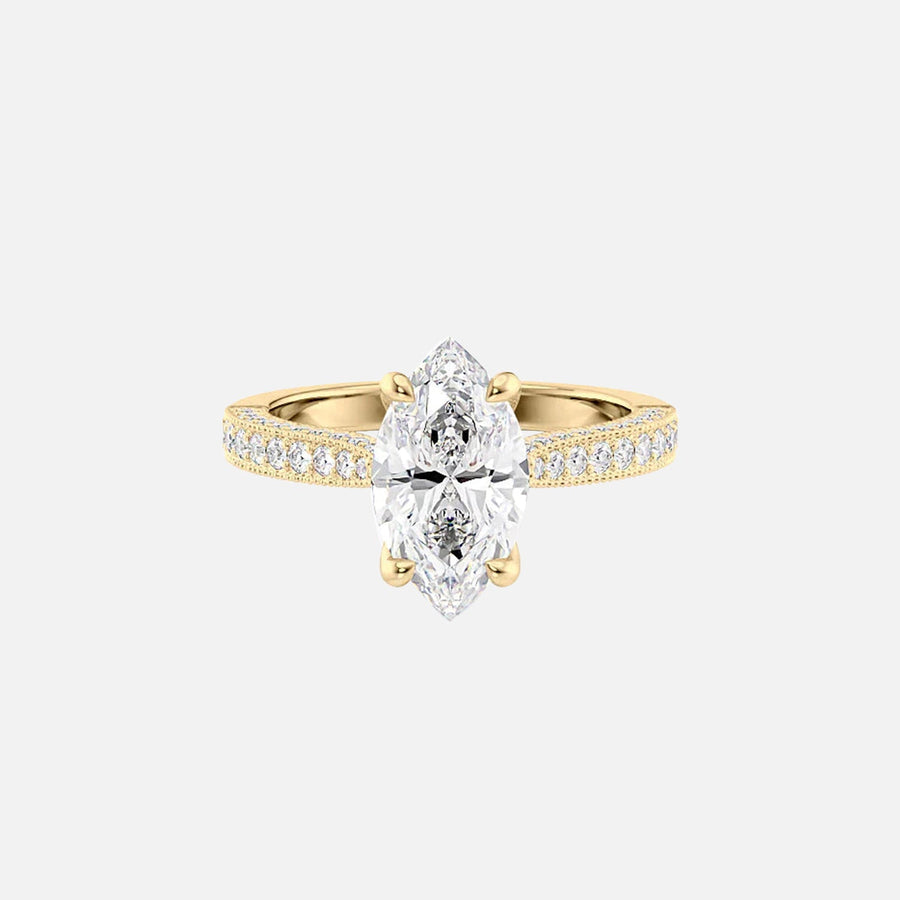 The Catherine Marquise Lab Diamond Ring 14k Yellow Gold 001