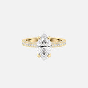  The Catherine Marquise Lab Diamond Ring 18k Yellow Gold 001