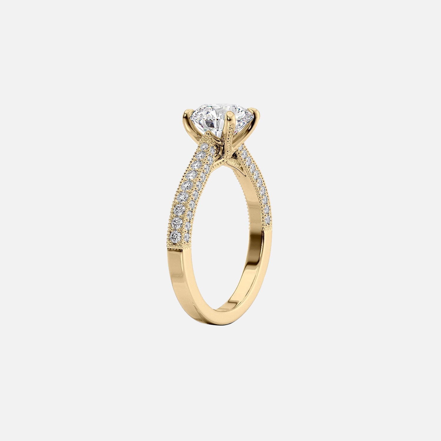  The Catherine Marquise Moissanite Ring 14k Yellow Gold 002