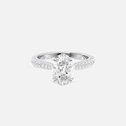  The Catherine Oval Lab Diamond Ring 14k White Gold 001