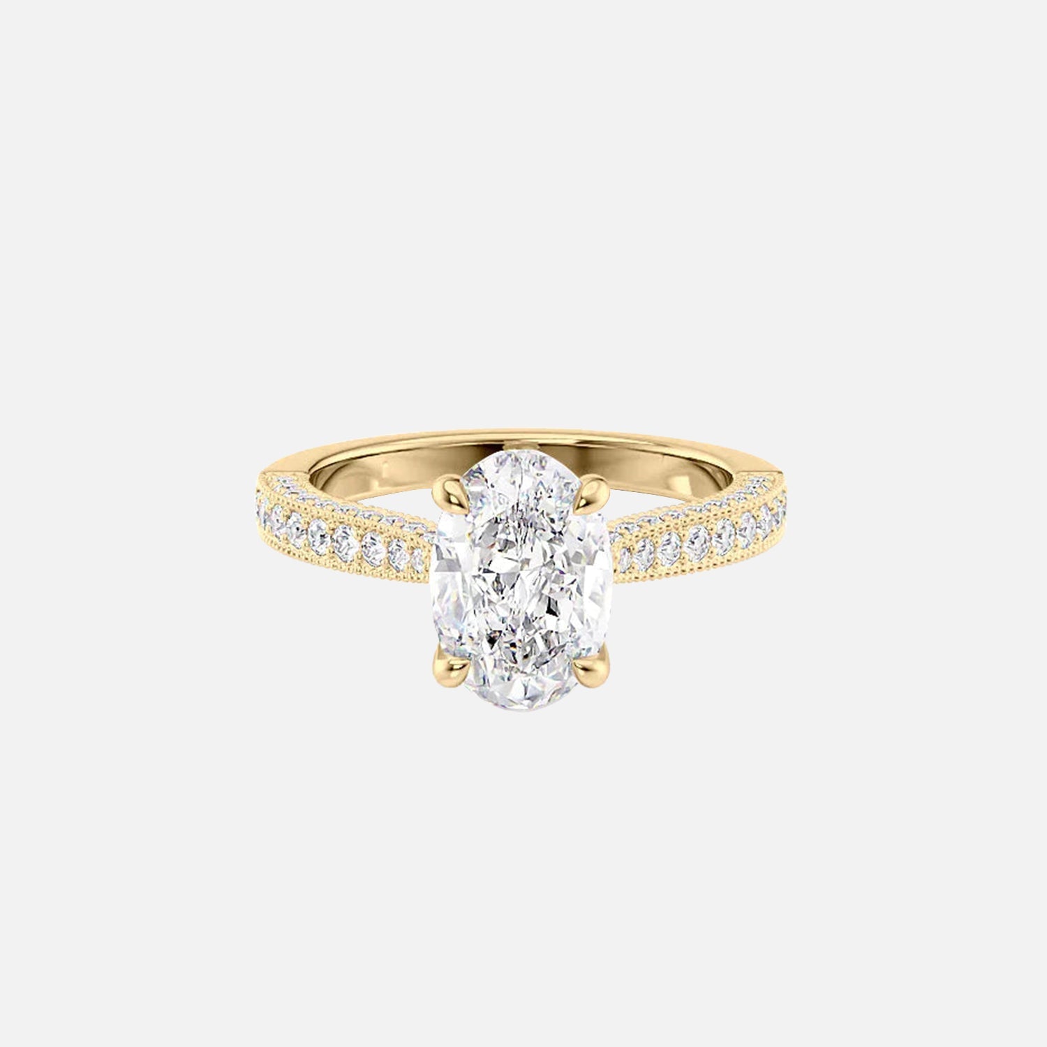 The Catherine Oval Lab Diamond Ring 14k Yellow Gold 001