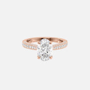  The Catherine Oval Lab Diamond Ring 18k Rose Gold 001