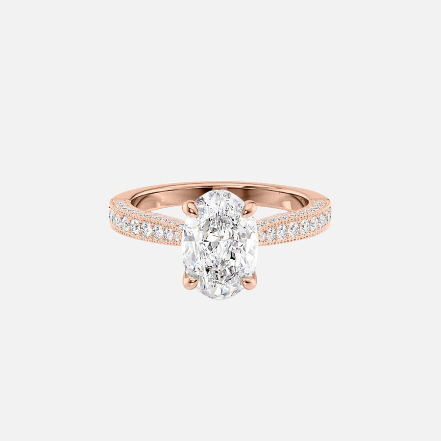  The Catherine Oval Lab Diamond Ring 18k Rose Gold 001