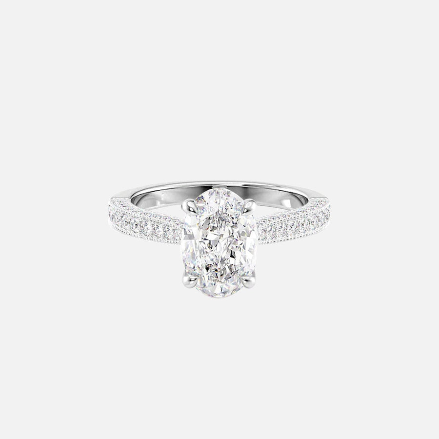  The Catherine Oval Lab Diamond Ring 18k White Gold 001