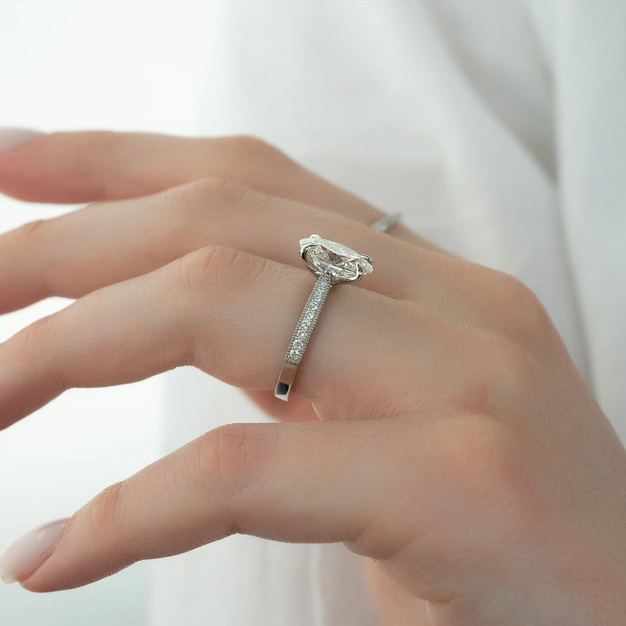  The Catherine Oval Lab Diamond Ring 18k White Gold 005