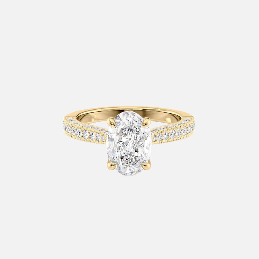  The Catherine Oval Lab Diamond Ring 18k Yellow Gold 001