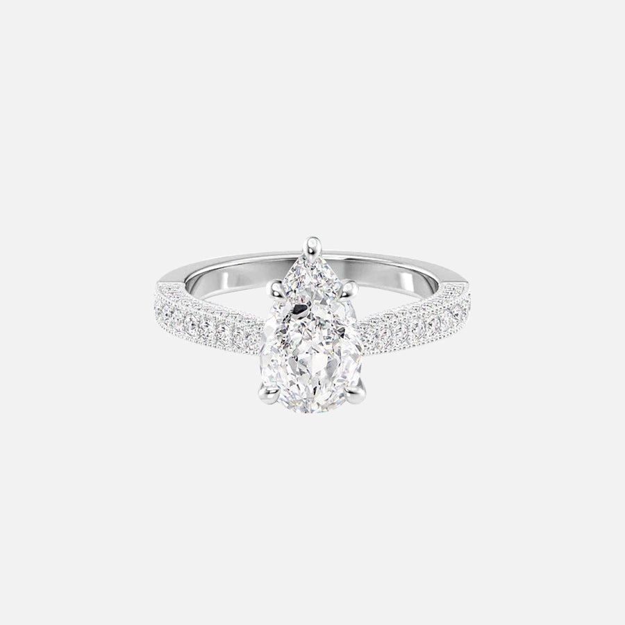  The Catherine Pear Lab Diamond Ring 14k White Gold 001