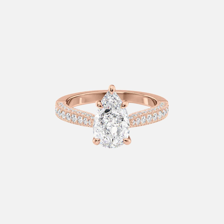  The Catherine Pear Lab Diamond Ring 18k Rose Gold 001