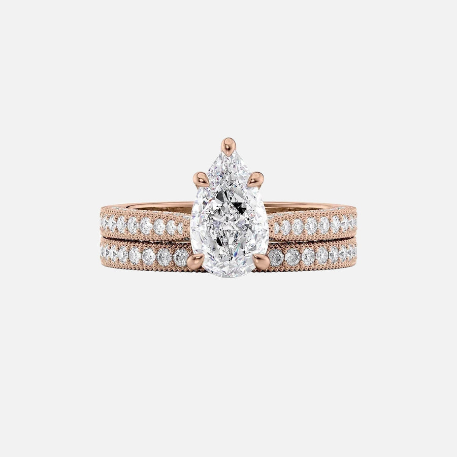  The Catherine Pear Lab Diamond Ring 18k Rose Gold 003
