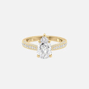  The Catherine Pear Lab Diamond Ring 18k Yellow Gold 001