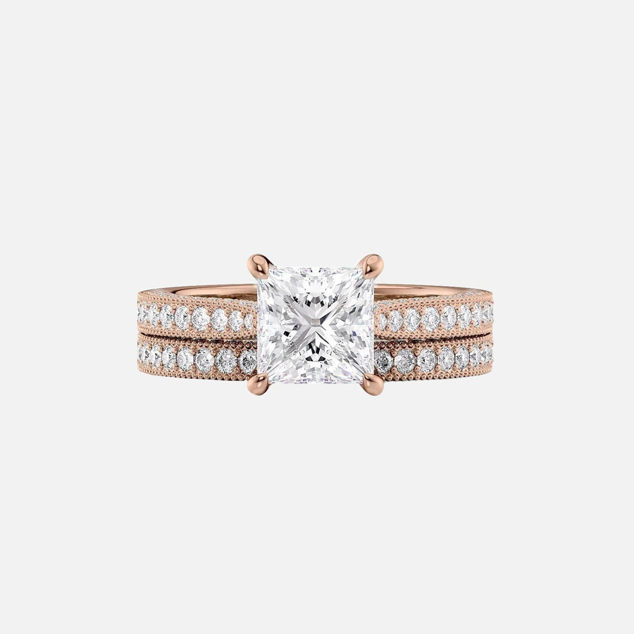  The Catherine Princess Lab Diamond Ring 14k Rose Gold 003