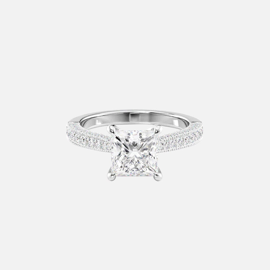  The Catherine Princess Lab Diamond Ring 14k White Gold 001