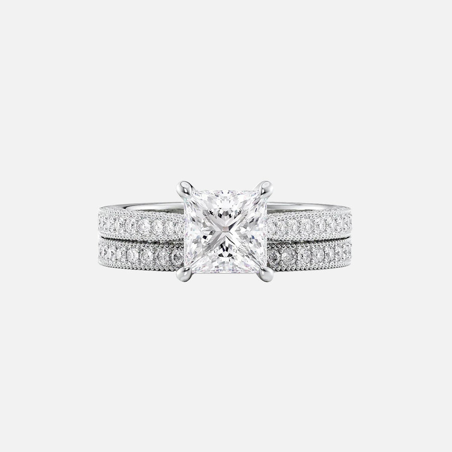  The Catherine Princess Lab Diamond Ring 18k White Gold 003