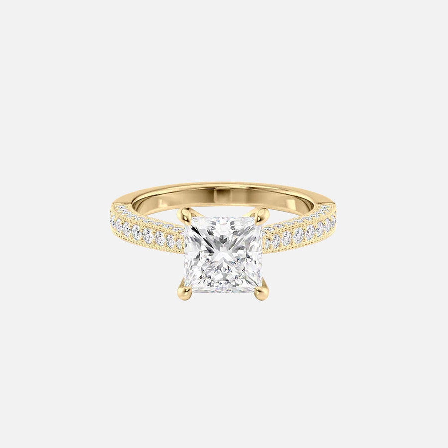  The Catherine Princess Lab Diamond Ring 18k Yellow Gold 001