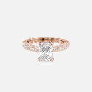  The Catherine Radiant Lab Diamond Ring 14k Rose Gold 001