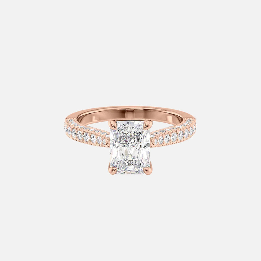  The Catherine Radiant Lab Diamond Ring 14k Rose Gold 001
