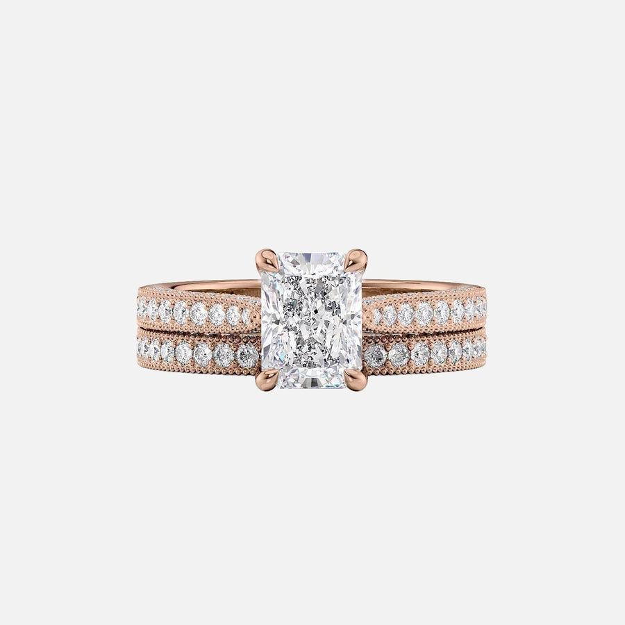  The Catherine Radiant Lab Diamond Ring 14k Rose Gold 003