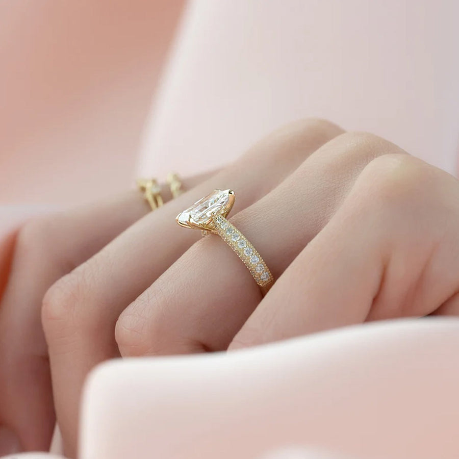  The Catherine Radiant Lab Diamond Ring 14k Yellow Gold 006 Final