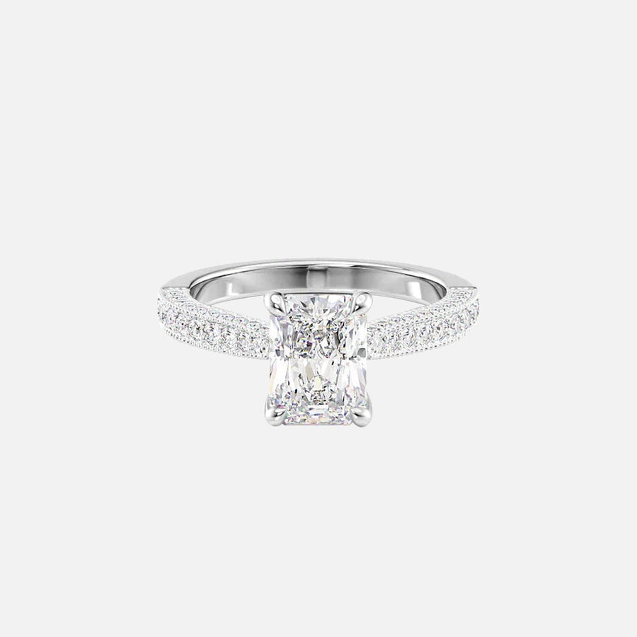  The Catherine Radiant Lab Diamond Ring 18k White Gold 001