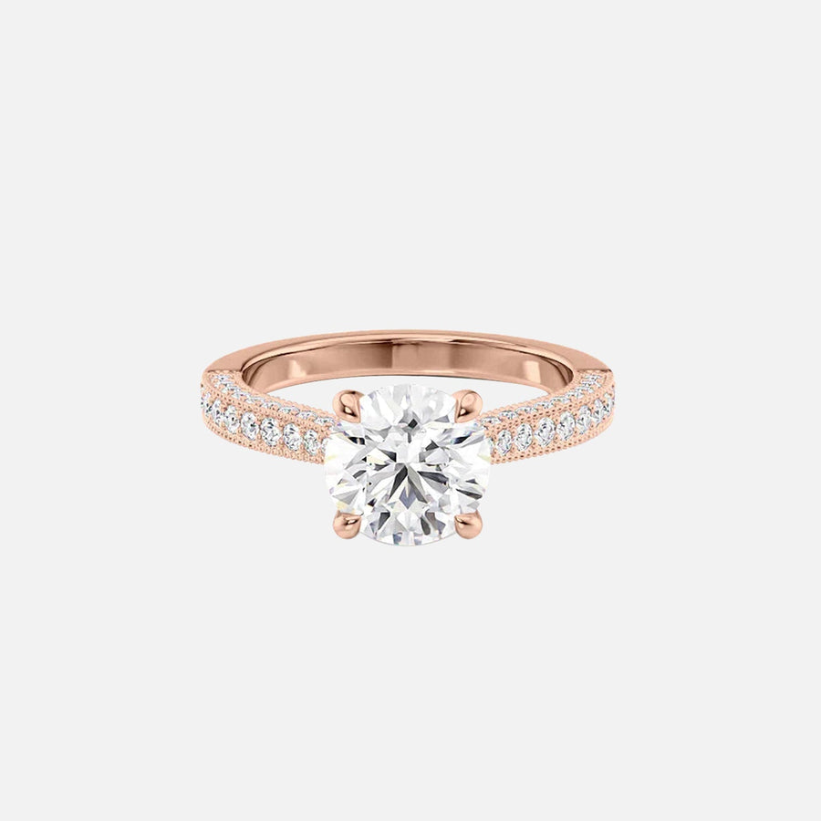  The Catherine Round Lab Diamond Ring 14k Rose Gold 001