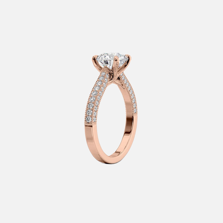  The Catherine Round Lab Diamond Ring 14k Rose Gold 002