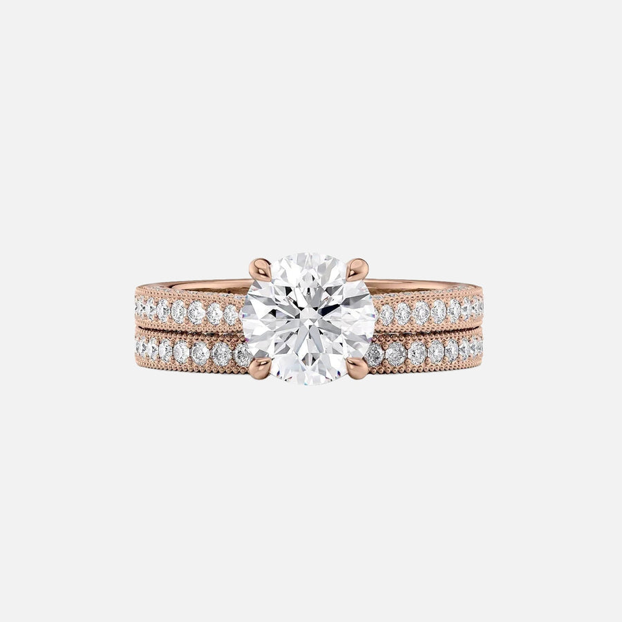  The Catherine Round Lab Diamond Ring 14k Rose Gold 003