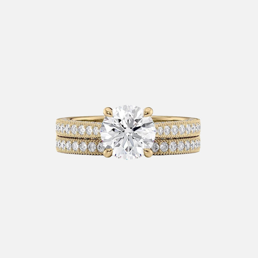  The Catherine Round Lab Diamond Ring 14k Yellow Gold 003