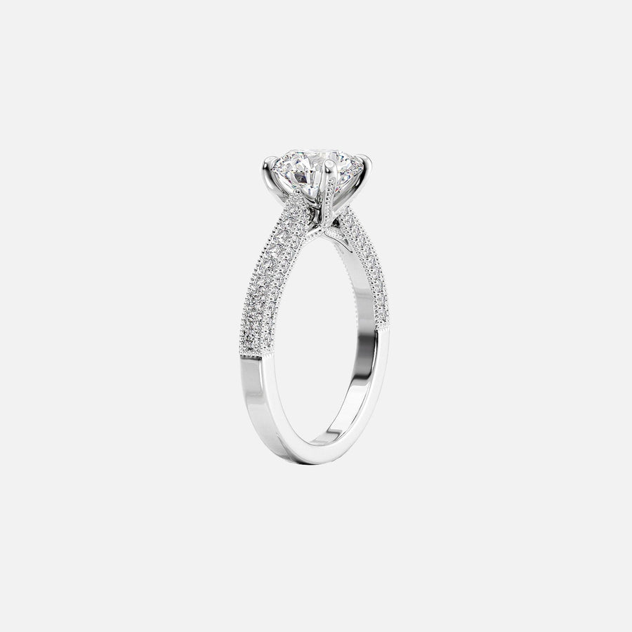  The Catherine Round Lab Diamond Ring 18k White Gold 002