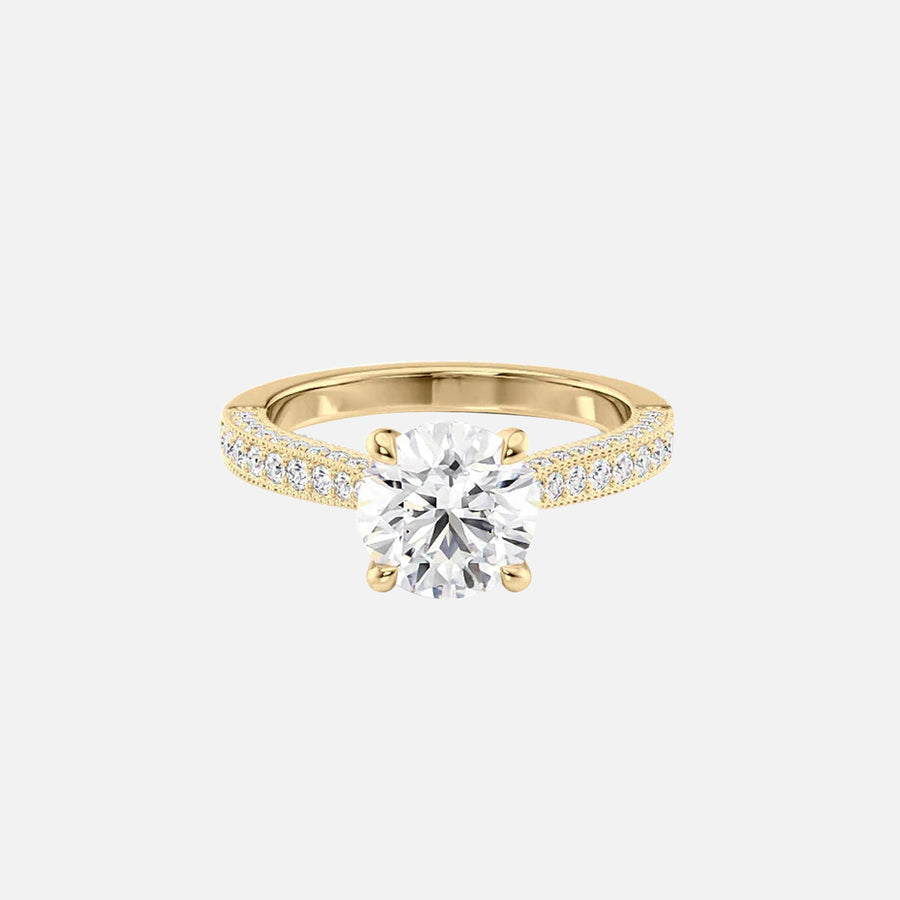  The Catherine Round Lab Diamond Ring 18k Yellow Gold 001