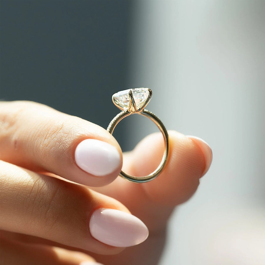 The Cecelia Emerald Pave Moissanite Ring - KNT - Engagement Rings, Wedding Bands & Fine Jewelry
