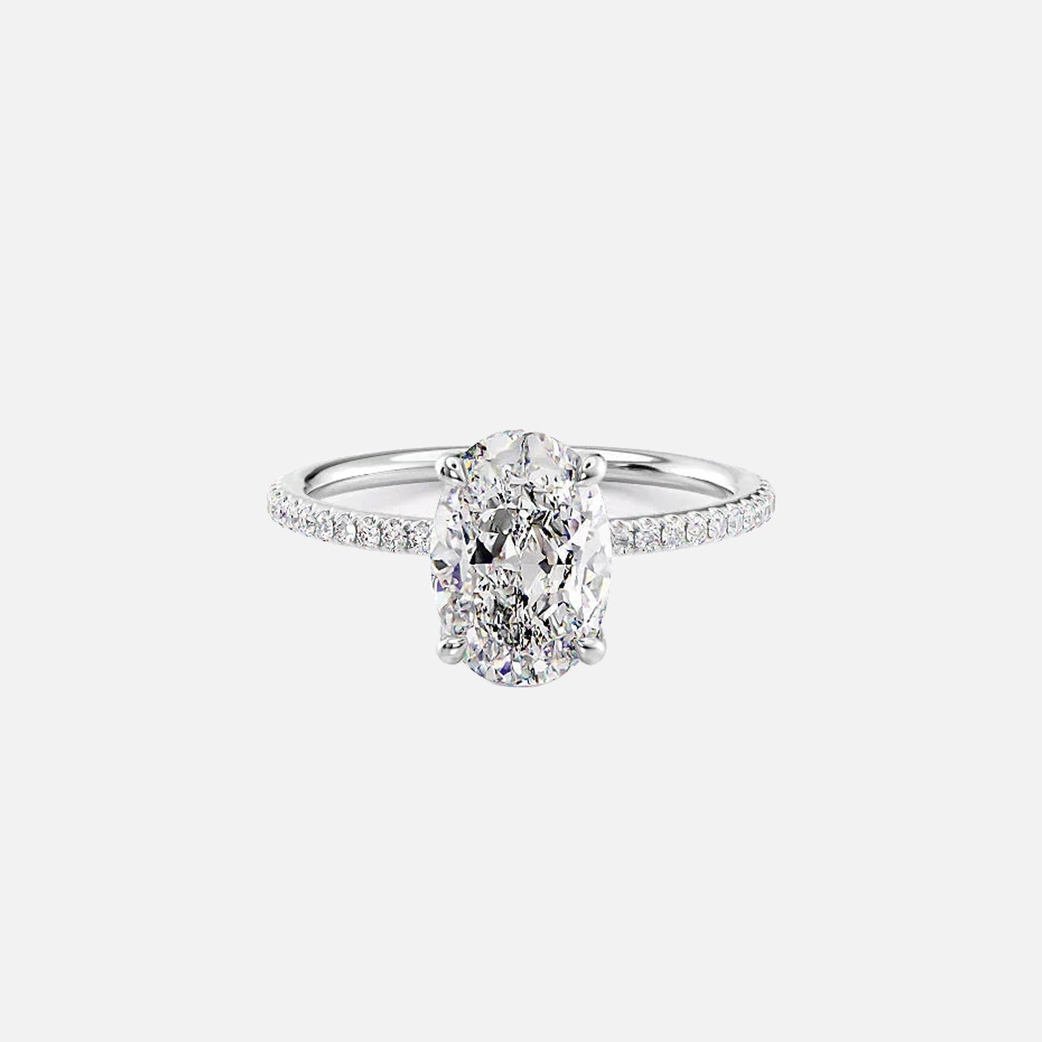 The Cecelia Oval Pave Moissanite Ring - KNT - Engagement Rings, Wedding Bands & Fine Jewelry