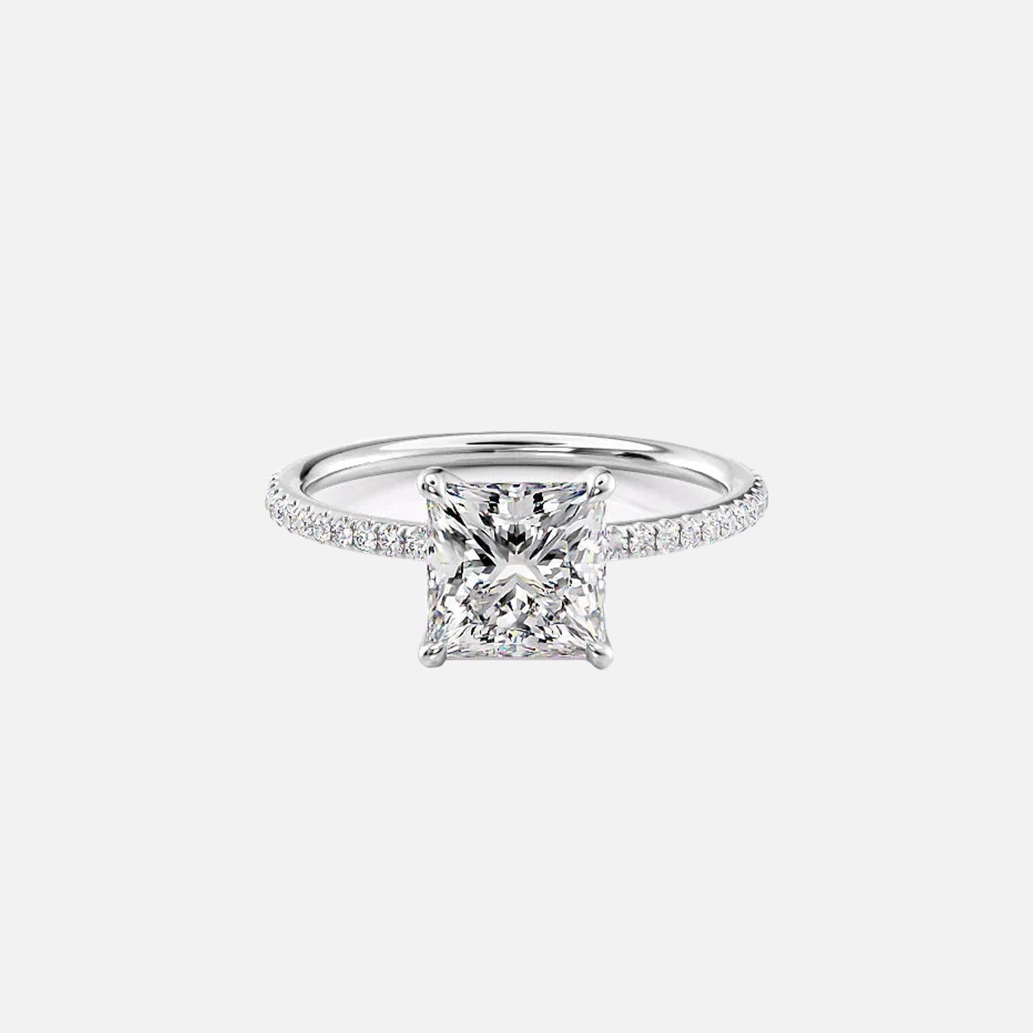 The Cecelia Princess Pave Moissanite Ring - KNT - Engagement Rings, Wedding Bands & Fine Jewelry