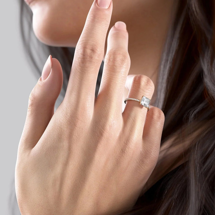 The Cecelia Princess Pave Moissanite Ring - KNT - Engagement Rings, Wedding Bands & Fine Jewelry