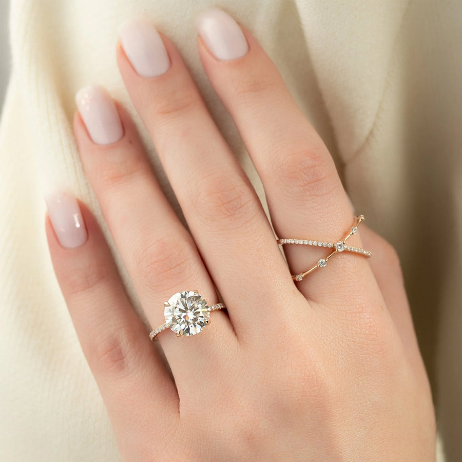The Cecelia Round Pave Moissanite Ring - KNT - Engagement Rings, Wedding Bands & Fine Jewelry