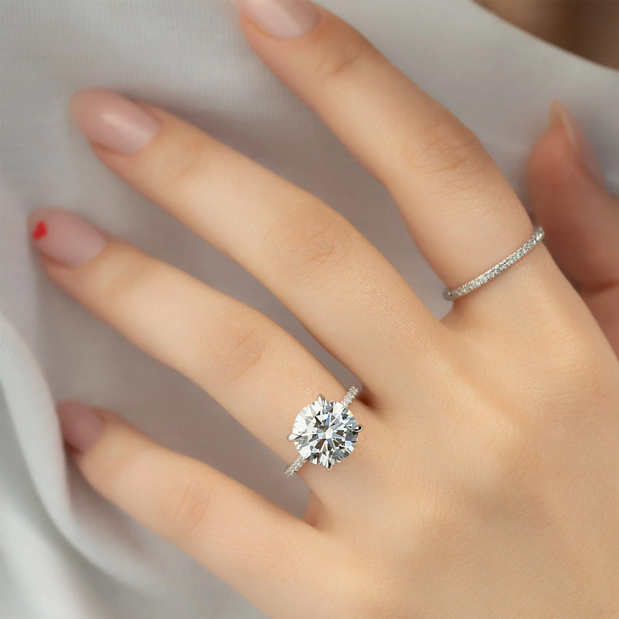 The Cecelia Round Pave Moissanite Ring - KNT - Engagement Rings, Wedding Bands & Fine Jewelry