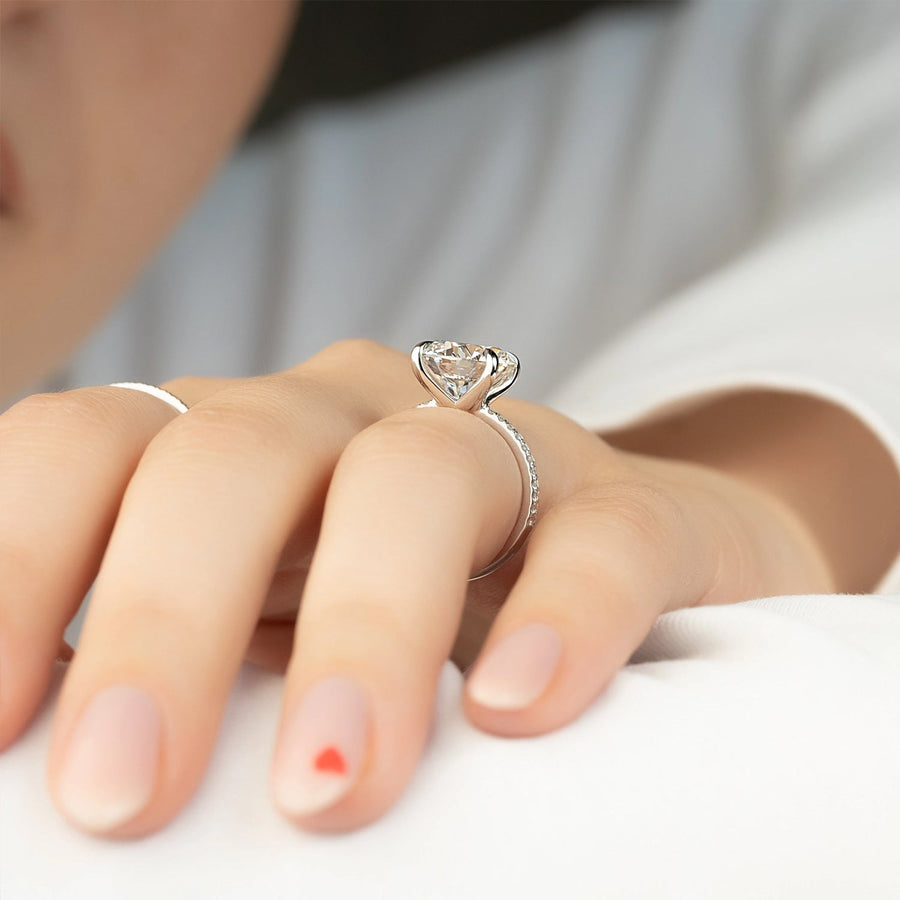 The Cecelia Round Pave Moissanite Ring - KNT - Engagement Rings, Wedding Bands & Fine Jewelry
