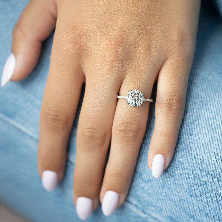 The Cecelia Round Pave Moissanite Ring - KNT - Engagement Rings, Wedding Bands & Fine Jewelry