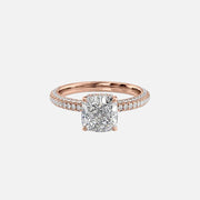  The Celine Cushion Moissanite Ring 14k Rose Gold 001