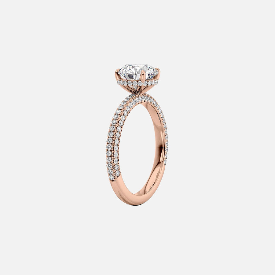  The Celine Emerald Lab Diamond Ring 14k Rose Gold 002