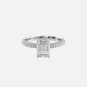  The Celine Emerald Lab Diamond Ring 14k White Gold 001