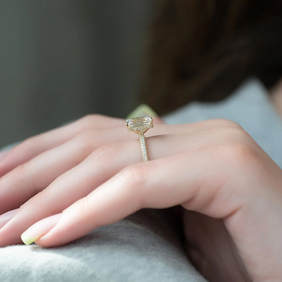  The Celine Emerald Lab Diamond Ring 14k Yellow Gold 004 Final