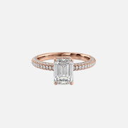  The Celine Emerald Moissanite Ring 14k Rose Gold 001